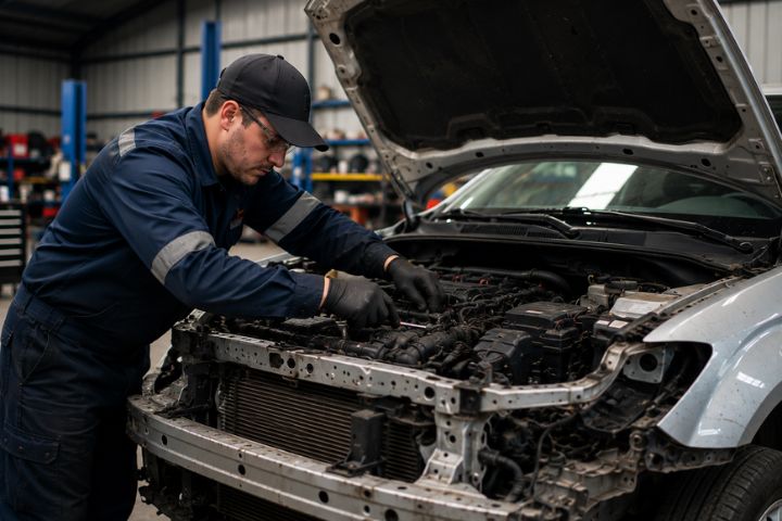 Recyclable vehicle components separated during dismantling