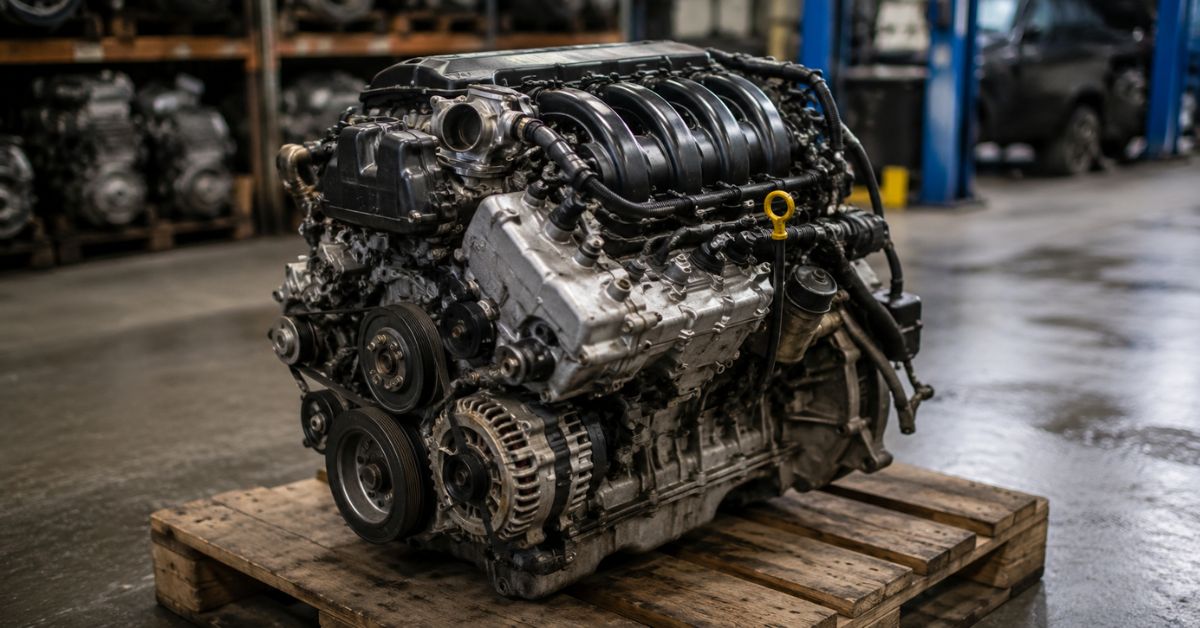 Professionally dismantled used replacement engine available from Burton Wreckers in Adelaide, ready for compatibility checking and resale.