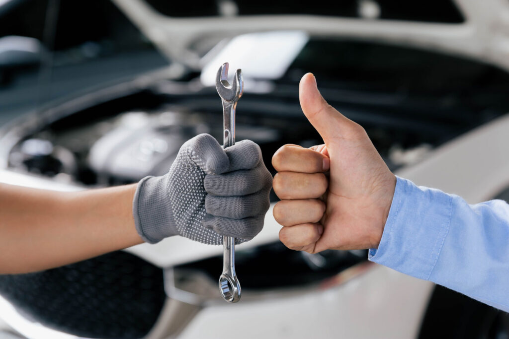 Used auto parts successfully installed in a car
